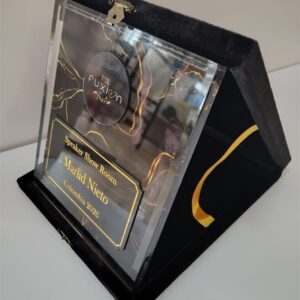 reconocimiento en caja terciopelo